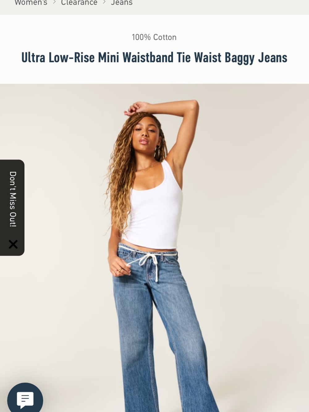 Holster Ulta low rise mini waist band tie waist jeans size 27